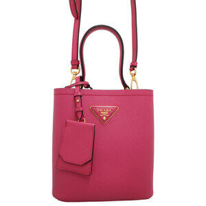 Prada Saffiano Leather Panier Crossbody Bag Pink